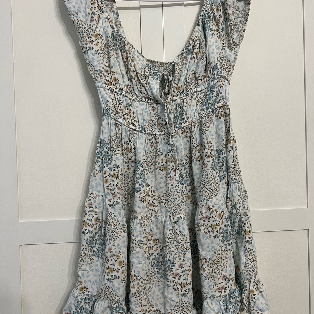 Aeropostale Light Blue Floral Mini Dress